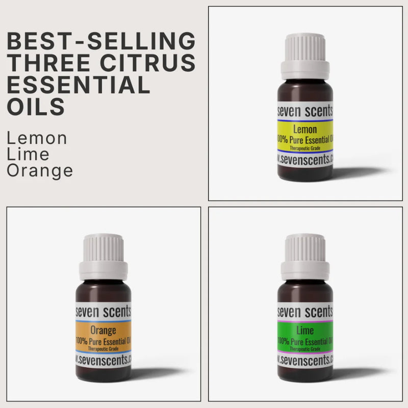 3 Pack of Citrus Essential Oils essential oils gift set - by Seven Scents