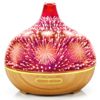 Alfie essential oil diffuser in light 3D glass, front view - Seven Scents