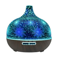 Alfie 500ml 3D glass essential oil diffuser with remote in dark - Seven Scents
