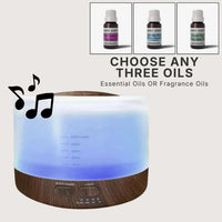 Amaia Bluetooth oil diffuser bundle with speaker remote and choice of 3 oils - Seven Scents NZ