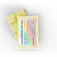 Pack of 'Banana Milkshake Wax Melts' by seven scents on a white background