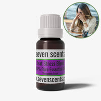 Beat Stress essential oil blend in a 10ml amber glass bottle - by Seven Scents