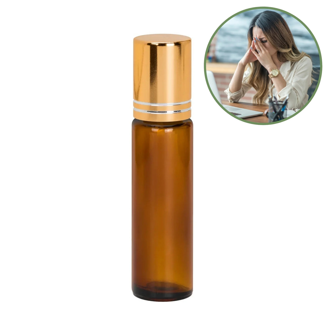 Beat Stress essential oil roller blend in a 10ml glass roll-on bottle - by Seven Scents