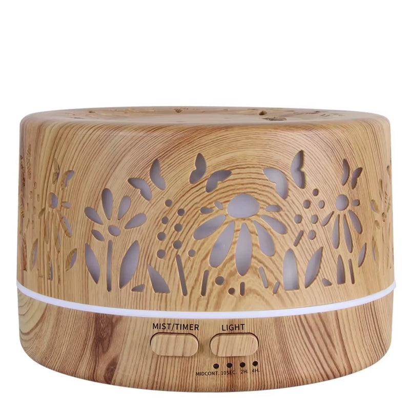 Bella essential oil diffuser in light floral design, front view - Seven Scents