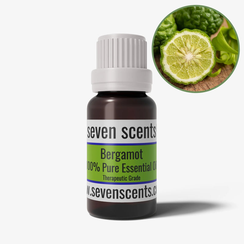 Bergamot essential oil in a 10ml amber glass bottle - by Seven Scents