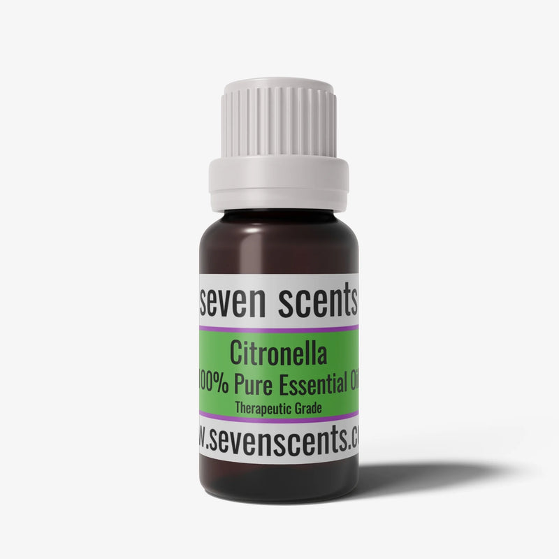 Citronella essential oil in a 10ml amber glass bottle - by Seven Scents