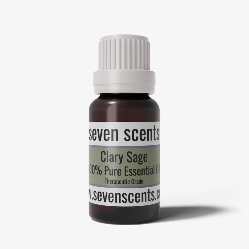 Clary Sage essential oil in a 10ml amber glass bottle - by Seven Scents