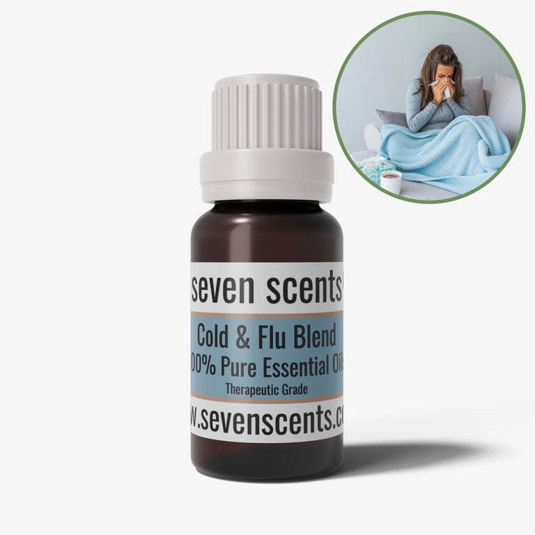 Cold & Flu essential oil blend in a 10ml amber glass bottle - by Seven Scents
