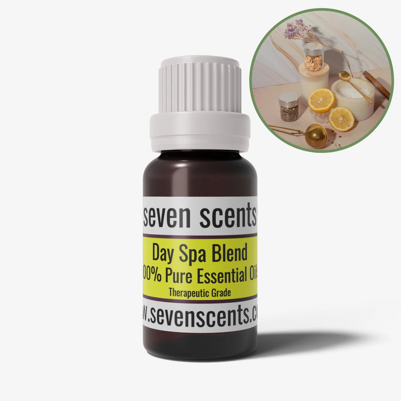 Day Spa essential oil blend in a 10ml amber glass bottle - by Seven Scents