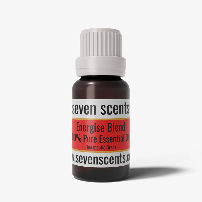 Energise essential oil blend in a 10ml amber glass bottle - by Seven Scents