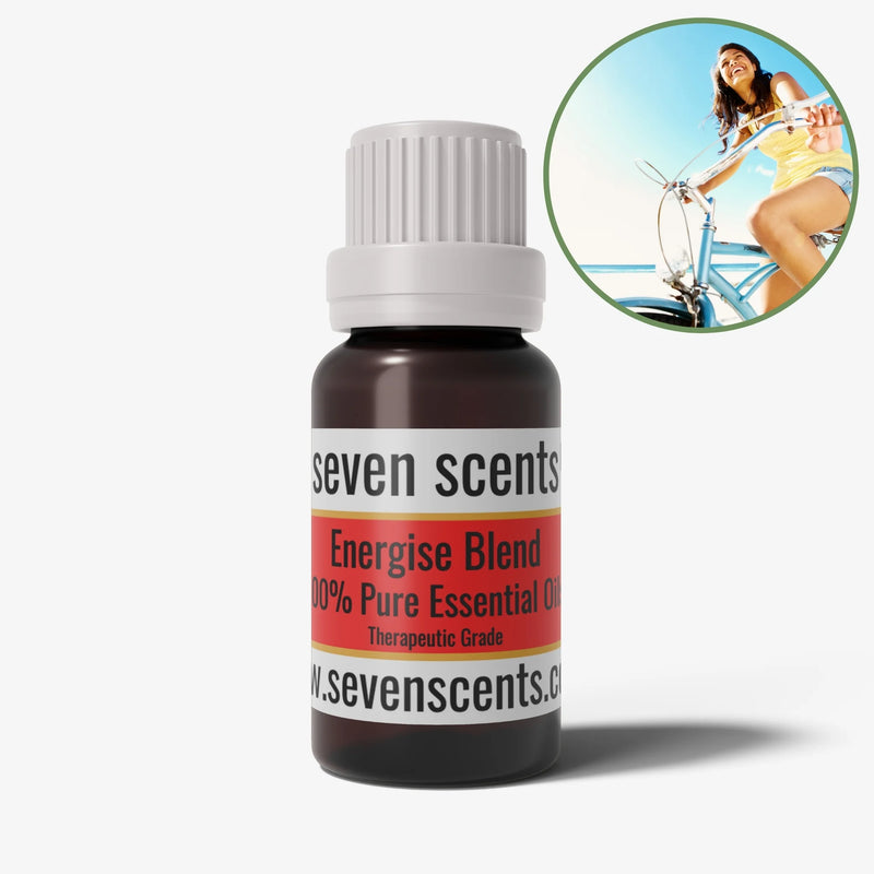 Energise essential oil blend in a 10ml amber glass bottle - by Seven Scents