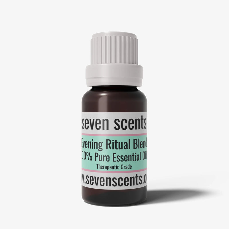 Evening Ritual essential oil blend in a 10ml amber glass bottle - by Seven Scents