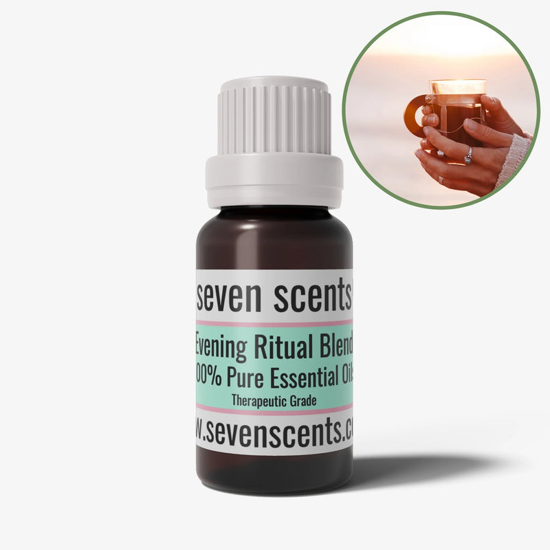 Evening Ritual essential oil blend in a 10ml amber glass bottle - by Seven Scents