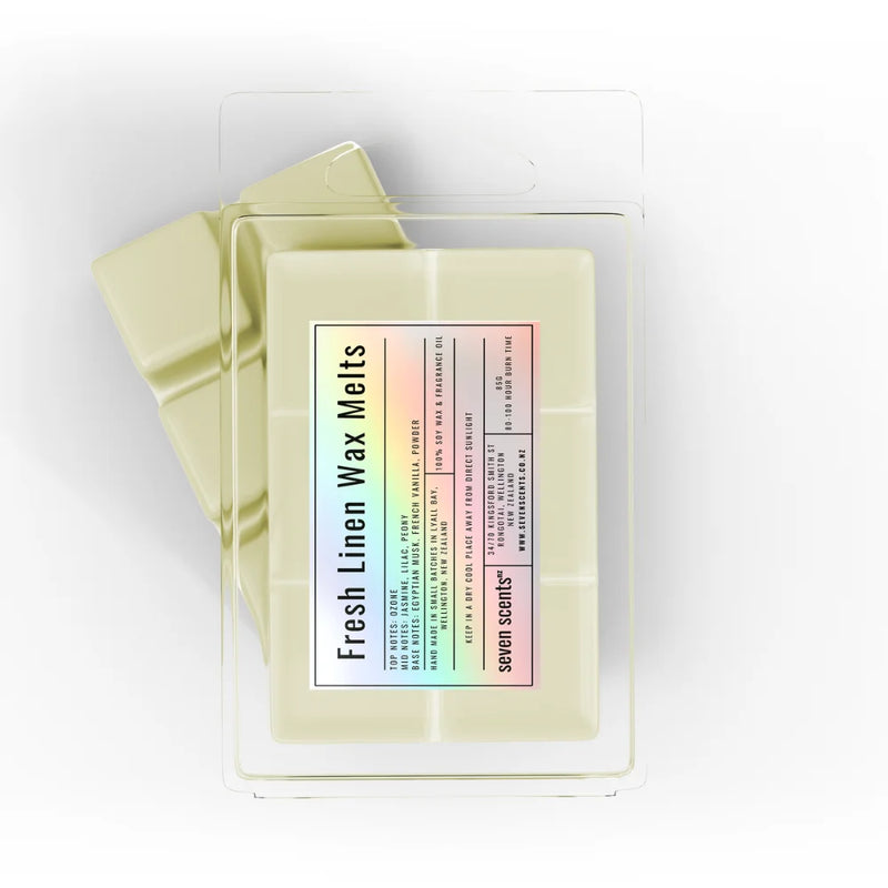 Fresh Linen Wax Melts - 85g clamshell of soy wax melts by Seven Scents