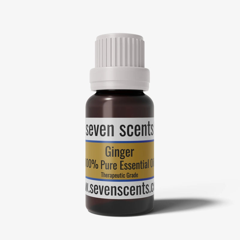 Ginger essential oil in a 10ml amber glass bottle - by Seven Scents
