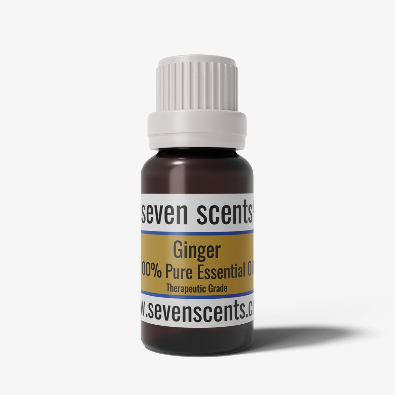 Ginger Essential Oil in a 10ml amber glass bottle — Seven Scents NZ