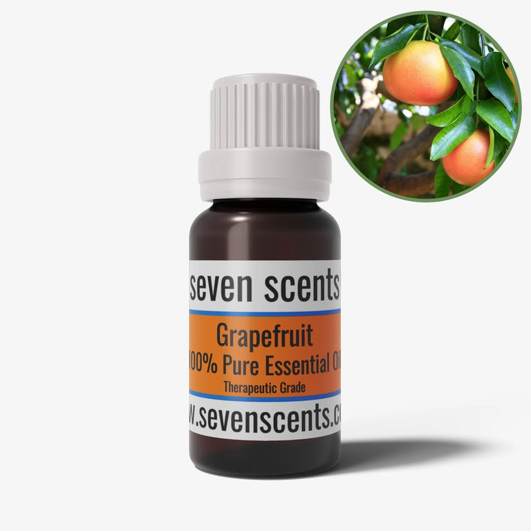 Grapefruit essential oil in a 10ml amber glass bottle - by Seven Scents
