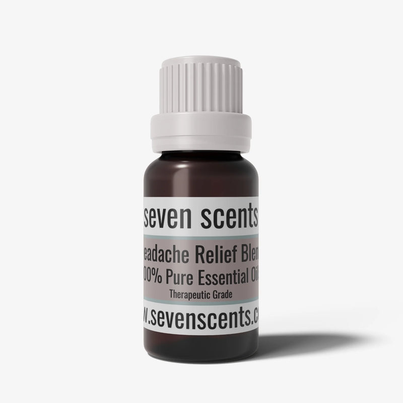 Headache Relief essential oil blend in a 10ml amber glass bottle - by Seven Scents