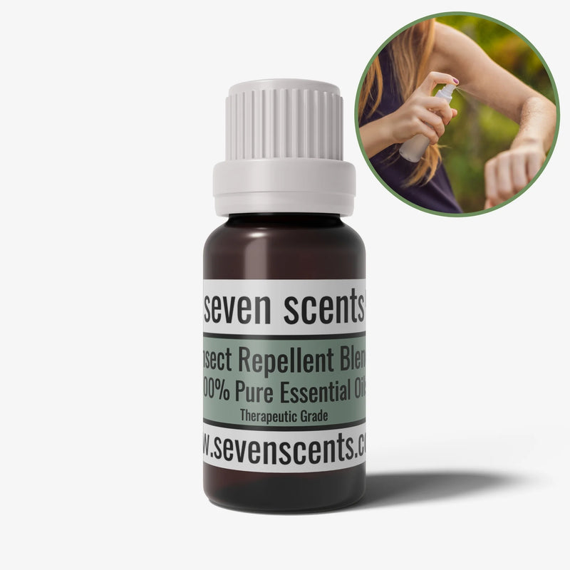 Insect Repellent essential oil blend in a 10ml amber glass bottle - by Seven Scents