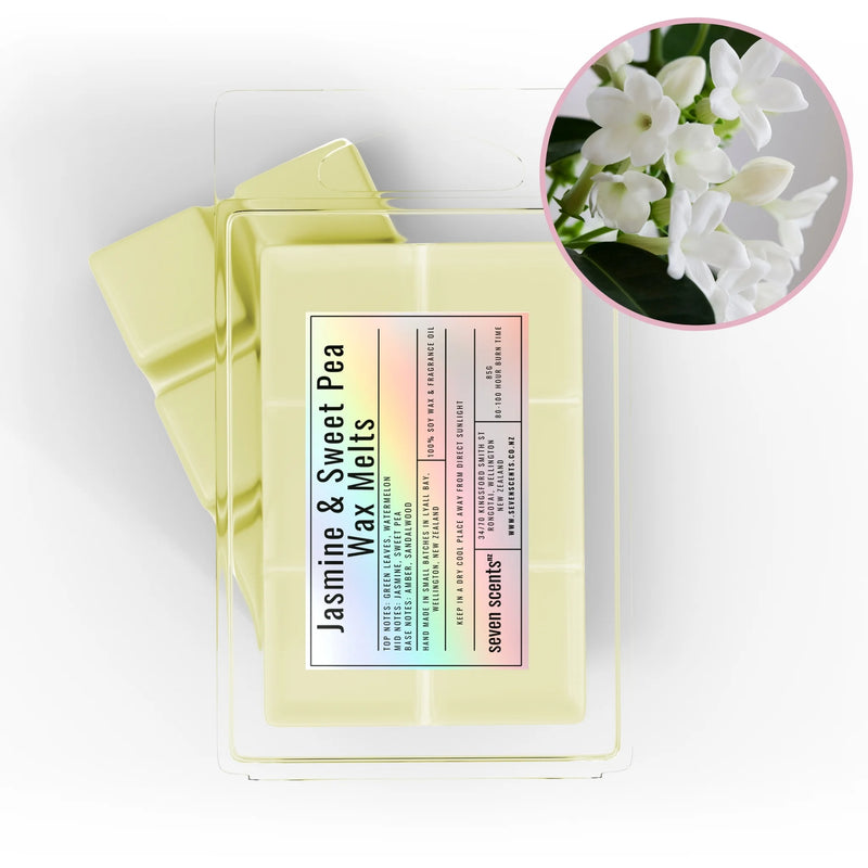 Jasmine & Sweet Pea Wax Melts - jasmine & sweet pea soy wax melt by Seven Scents