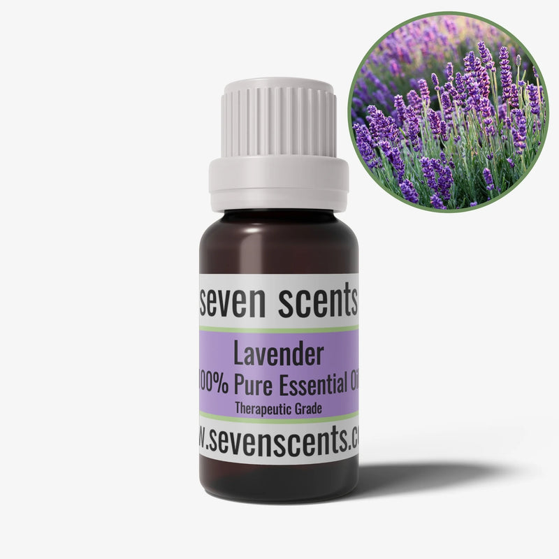 Lavender essential oil in a 10ml amber glass bottle - by Seven Scents