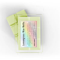 Pack of 'Lemongrass Wax Melts' by seven scents on a white background