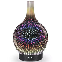 Leo essential oil diffuser in dark 3D glass, front view - Seven Scents