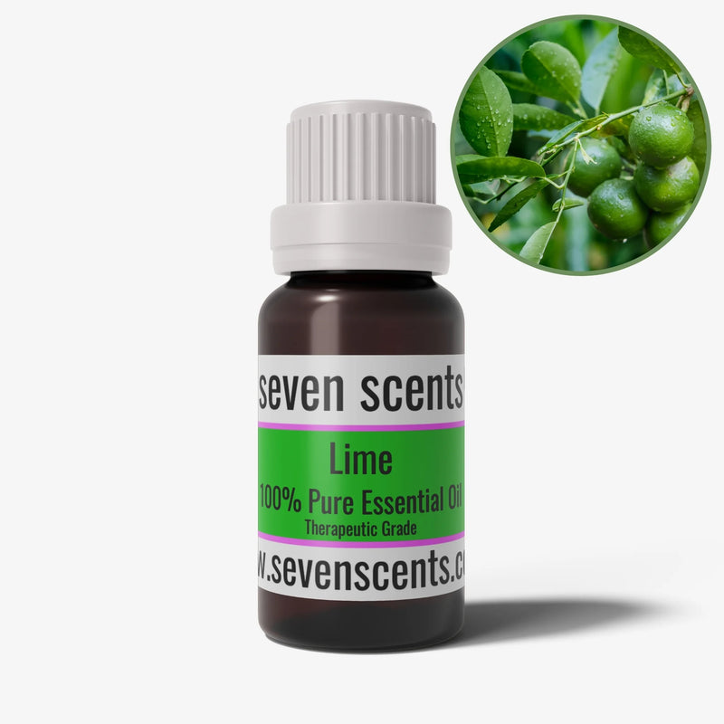 Lime essential oil in a 10ml amber glass bottle - by Seven Scents