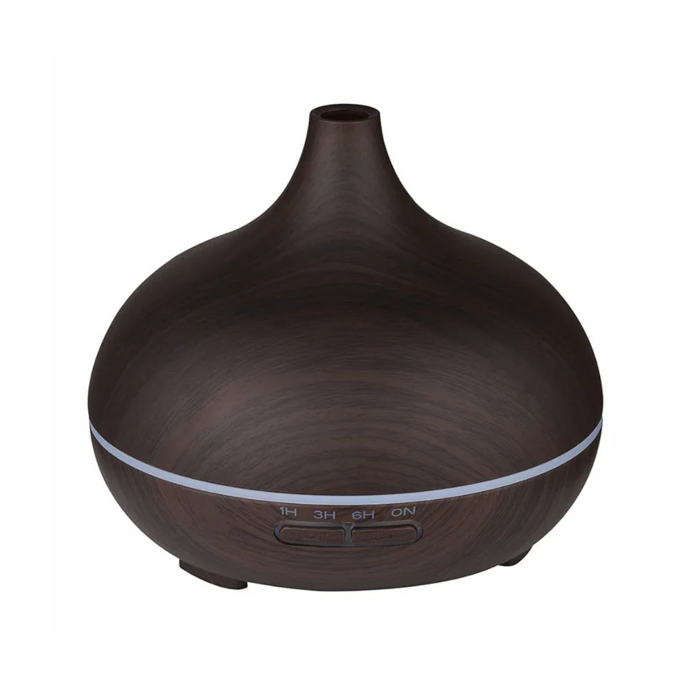 Lucy 500ml wood grain essential oil diffuser in dark - Seven Scents Wellington
