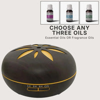 Mila 550ml large capacity essential oil diffuser bundle with remote and choice of 3 oils - Seven Scents NZ