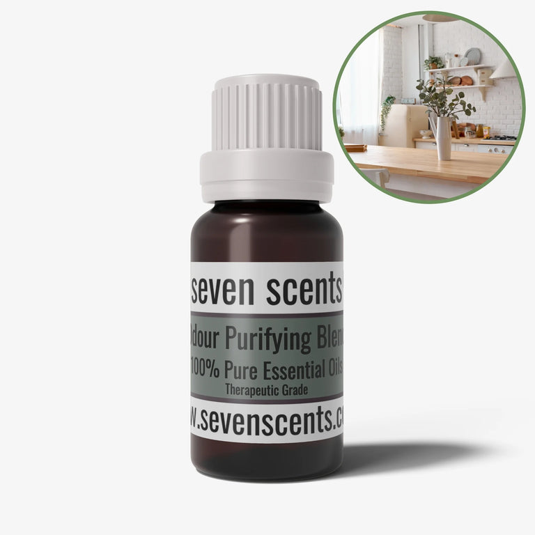 Odour Purifying essential oil blend in a 10ml amber glass bottle - by Seven Scents