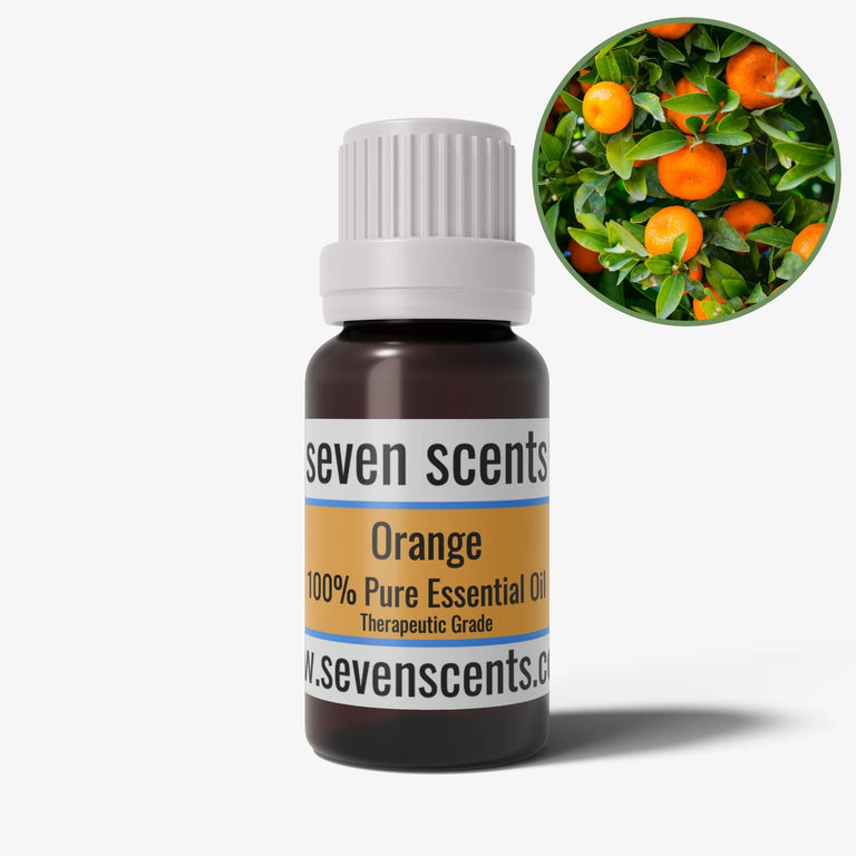 Orange essential oil in a 10ml amber glass bottle - by Seven Scents