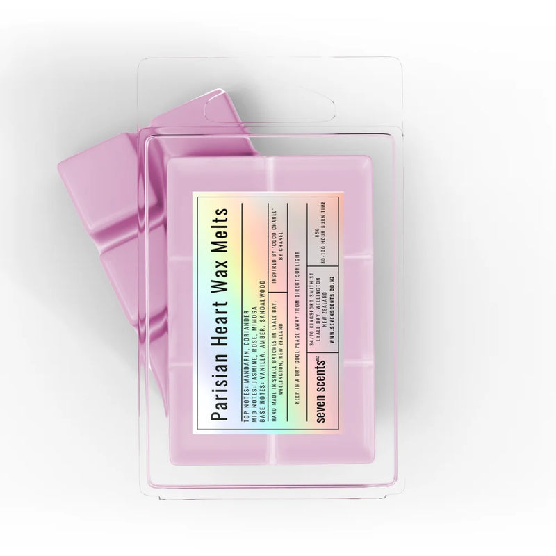 Parisian Heart Wax Melts - 85g clamshell of soy wax melts by Seven Scents