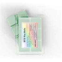 Pack of 'RF10 Wax Melts' by seven scents on a white background