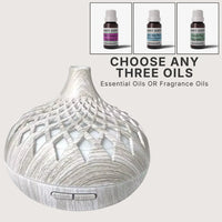 Richie [grey] lattice cutout oil diffuser bundle with choice of 3 oils - Seven Scents NZ