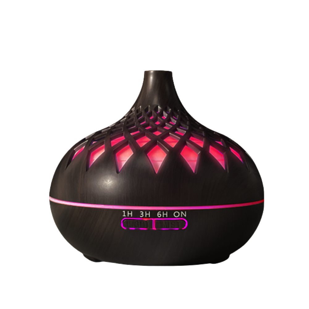 Richie aromatherapy diffuser decorative cutouts with mesmerizing LED display