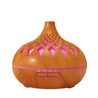 Richie aromatherapy diffuser geometric lattice pattern with LED light shining through