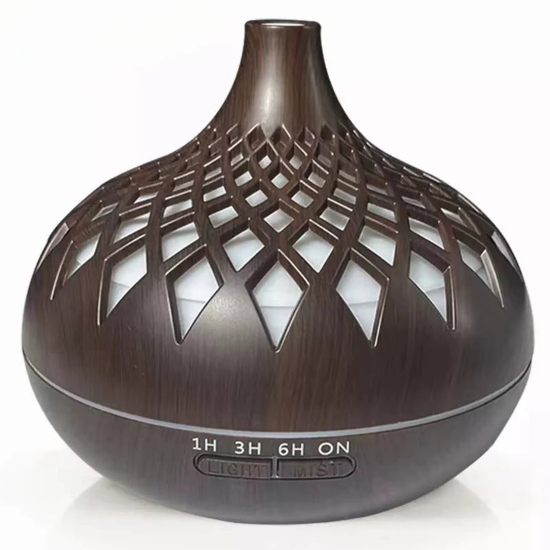 Richie essential oil diffuser in dark lattice, front view - Seven Scents