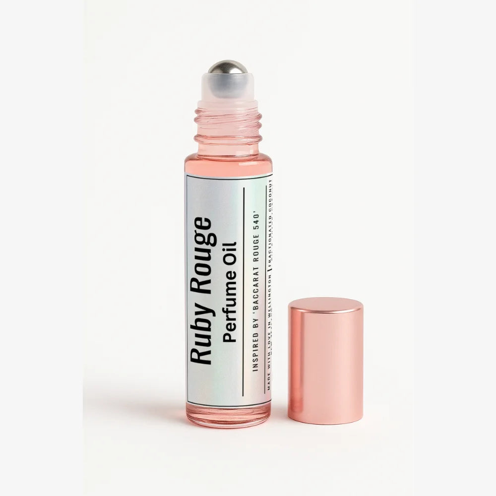 Ruby Rouge perfume oil bottle - amber floral fragrance inspired by Baccarat Rouge 540 by Maison Francis Kurkdjian