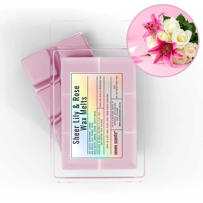 Sheer Lily & Rose Wax Melts - sheer lily & rose soy wax melt by Seven Scents