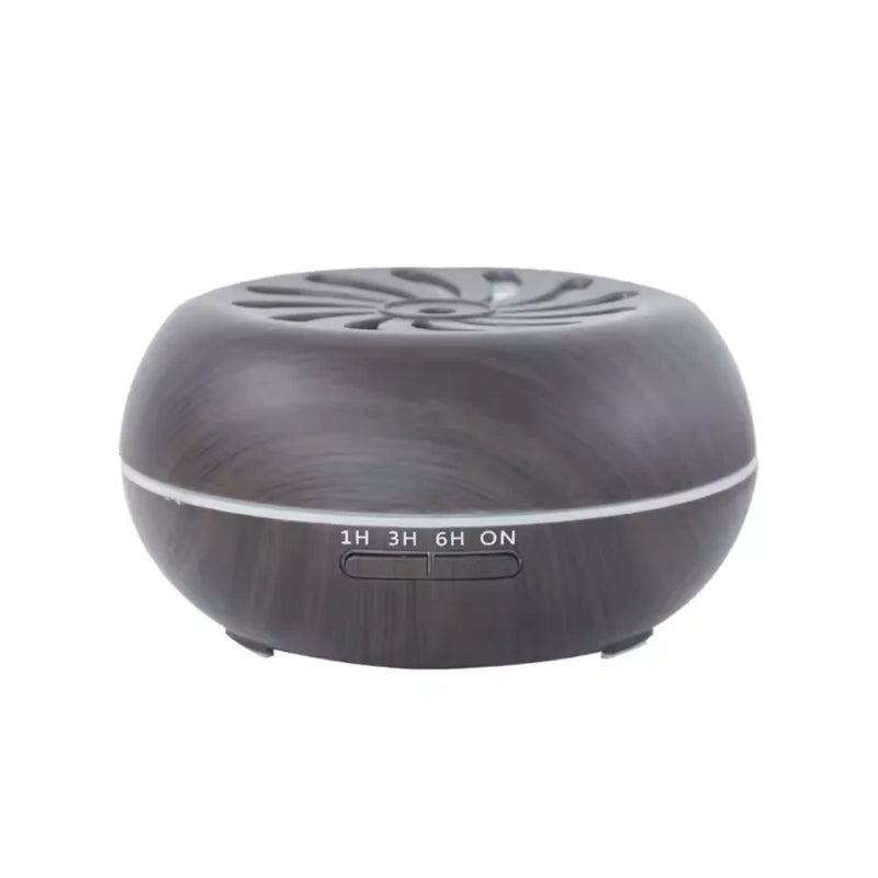 Sienna 500ml spiral cutout essential oil diffuser in dark wood - Seven Scents NZ
