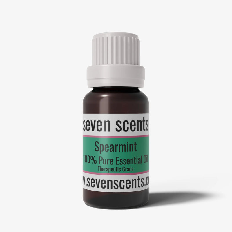 Spearmint essential oil in a 10ml amber glass bottle - by Seven Scents