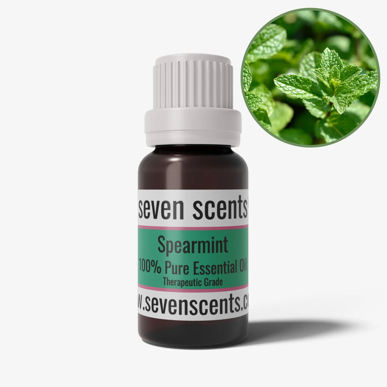 Spearmint essential oil in a 10ml amber glass bottle - by Seven Scents
