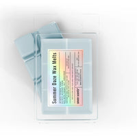 Pack of 'Summer Daze Wax Melts' by seven scents on a white background