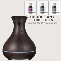 Tui tulip essential oil diffuser bundle with choice of 3 oils 12hr run time - Seven Scents NZ